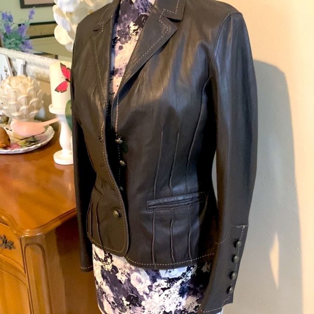 Inc Brown Leather Jacket - image 2